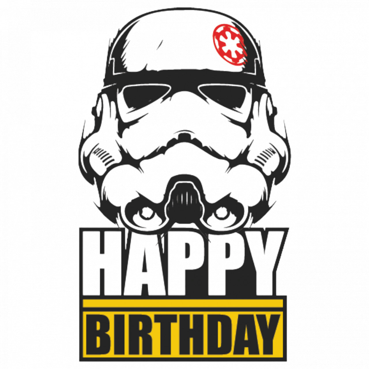 Set 5 bucati, Sticker decorativ, Happy Birthday Star Wars, Rezistent la apa, NO9557, 6 cm, Multicolor