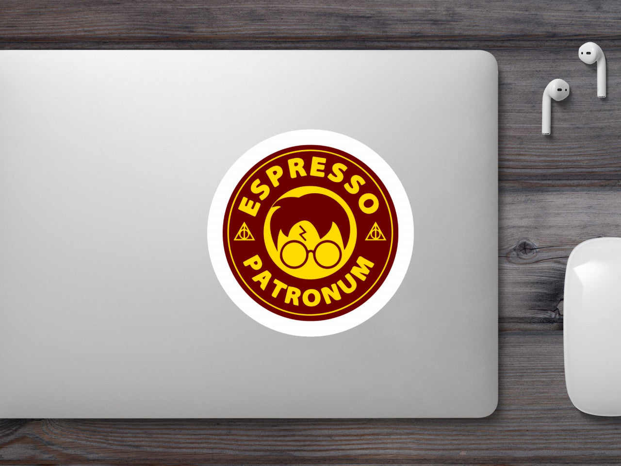 Set 5 bucati, Sticker decorativ, Harry Potter Espresso Patronum, Rezistent la apa, NO9573, 6 cm, Multicolor