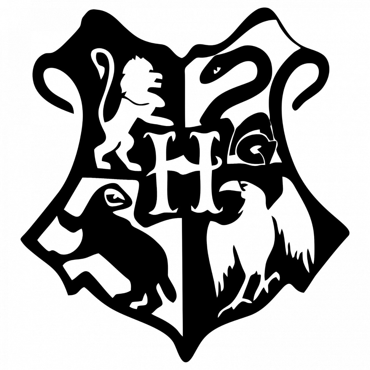 Set 5 bucati, Sticker decorativ, Harry Potter Scoala Hogwarts , Rezistent la apa, NO9586, 6 cm, Multicolor