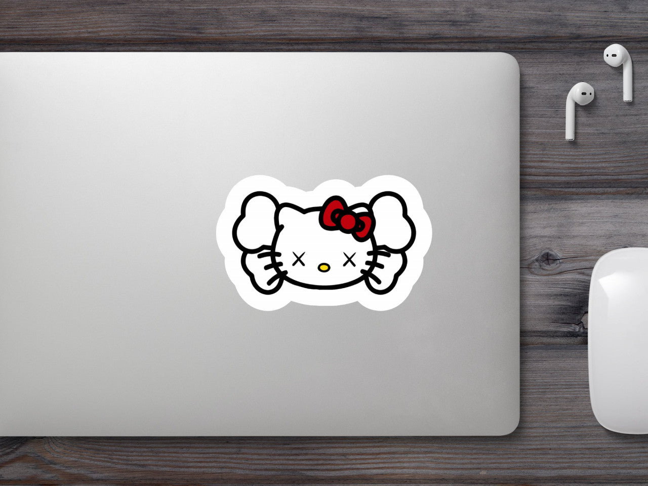 Set 5 bucati, Sticker decorativ, Hello Kitty Emoji, Rezistent la apa, NO9626, 6 cm, Multicolor