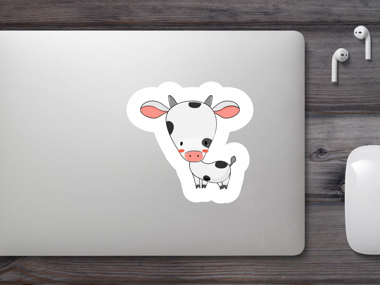 Set 5 bucati, Sticker decorativ, Holstein vacuta, Rezistent la apa, NO9664, 6 cm, Multicolor