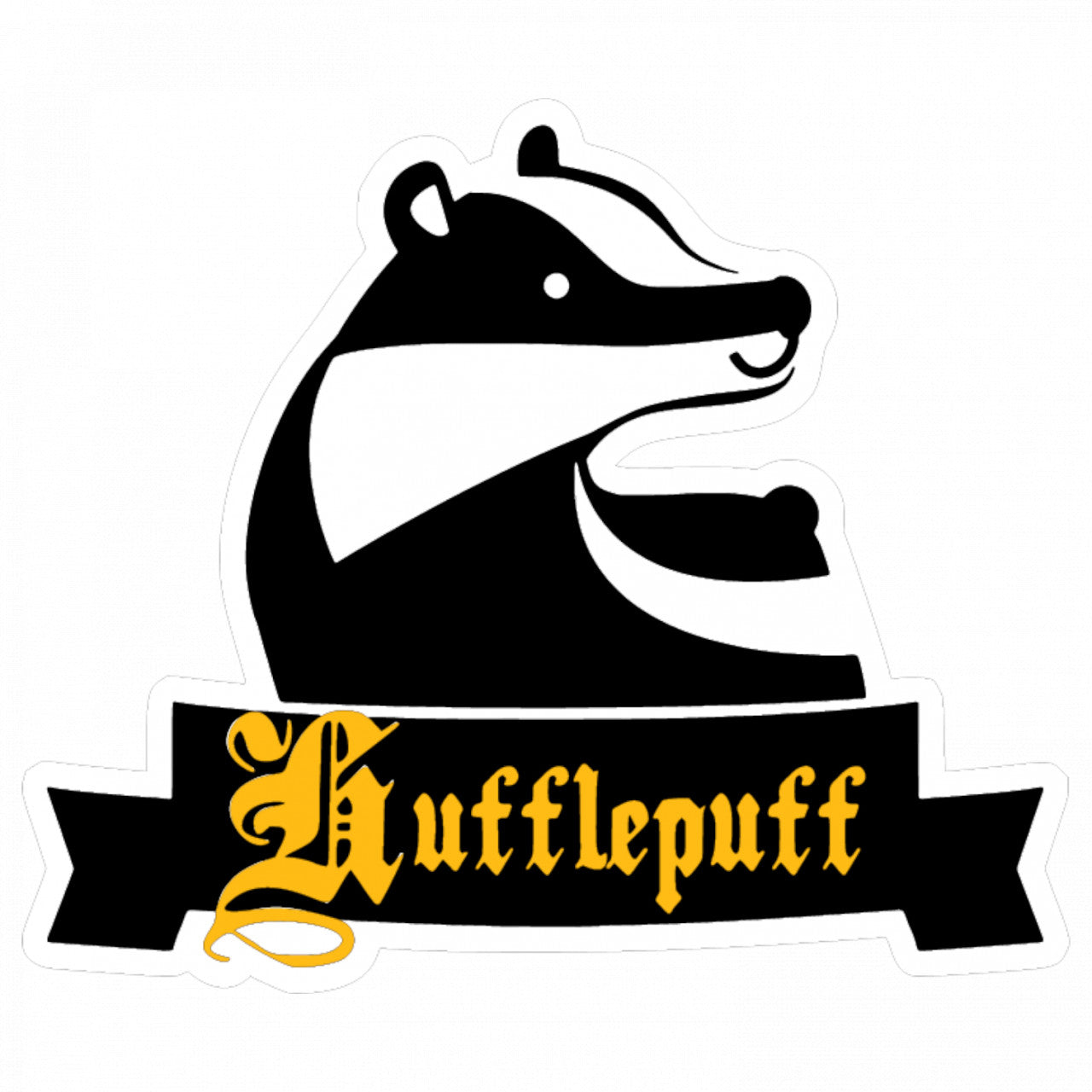 Set 5 bucati, Sticker decorativ, Hufflepuff Harry potter Logo complet, Rezistent la apa, NO9680, 6 cm, Multicolor