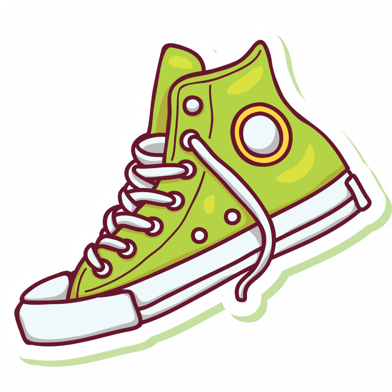 Set 5 bucati, Sticker decorativ, Incaltaminte Converse, Rezistent la apa, NO9743, 6 cm, Multicolor