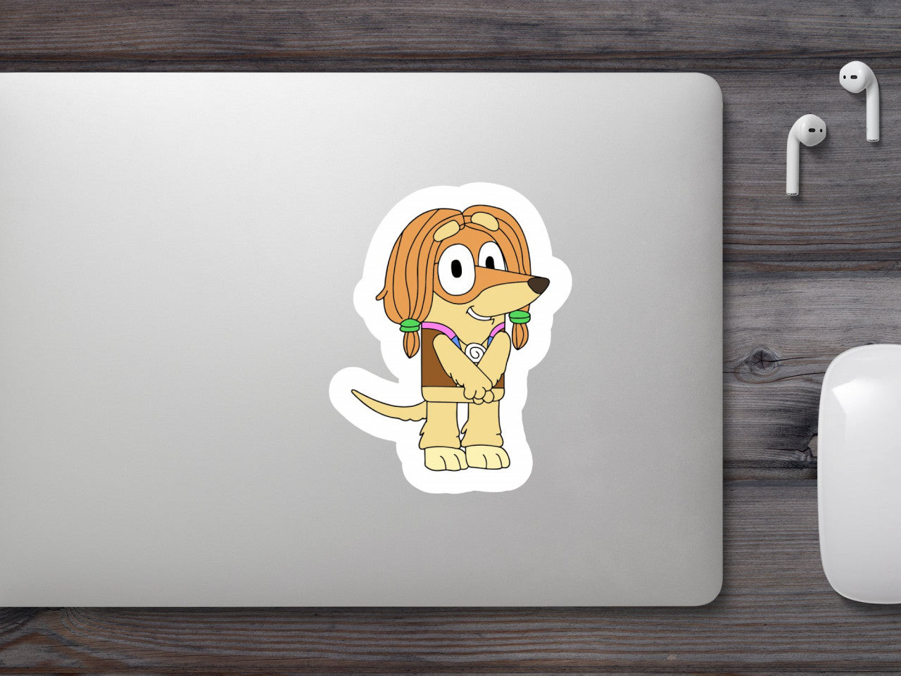 Set 5 bucati, Sticker decorativ, Indy Bluey, Rezistent la apa, NO9752, 6 cm, Multicolor