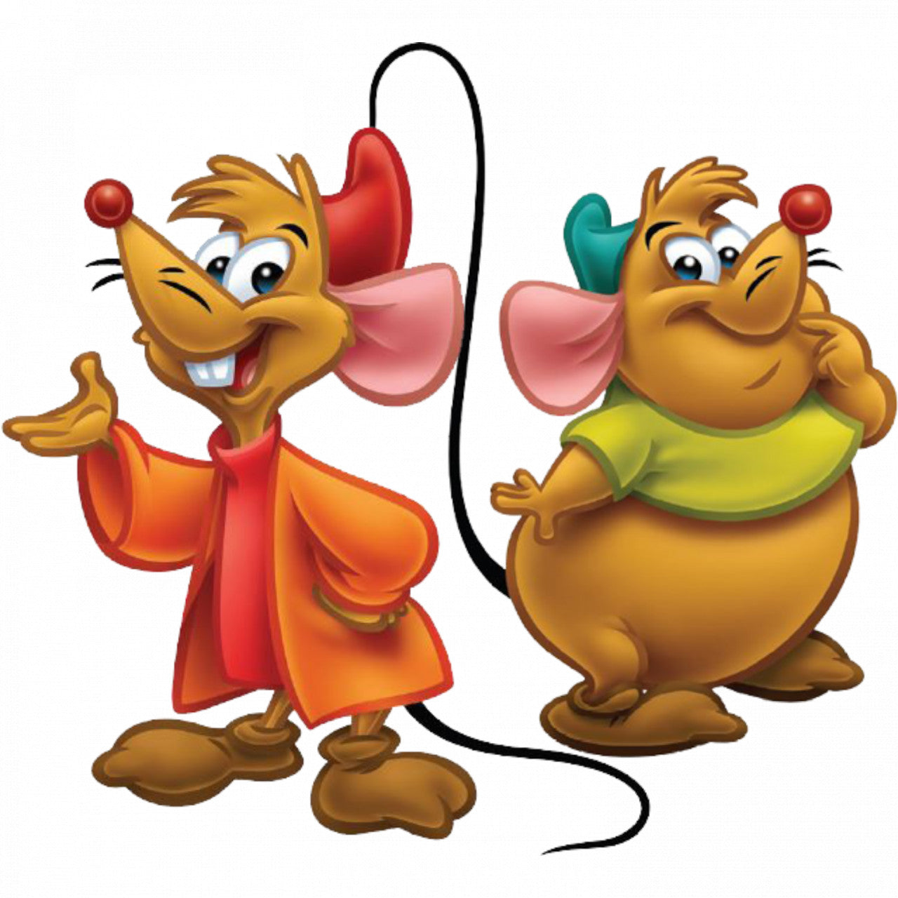 Set 5 bucati, Sticker decorativ, Jaq si Gus din cenusareasa, Rezistent la apa, NO9794, 6 cm, Multicolor