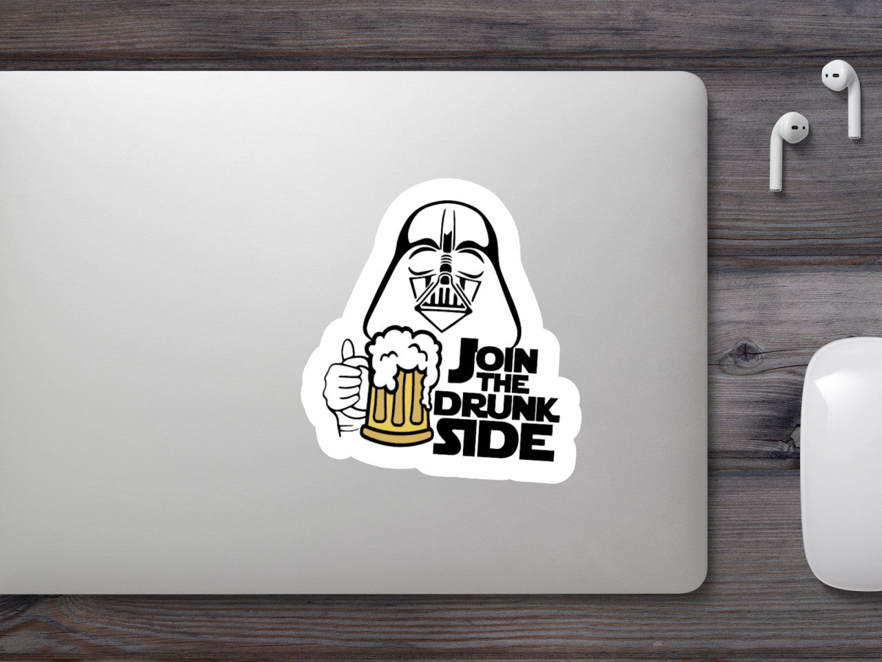 Set 5 bucati, Sticker decorativ, Join the drunk side, Rezistent la apa, NO9813, 6 cm, Multicolor