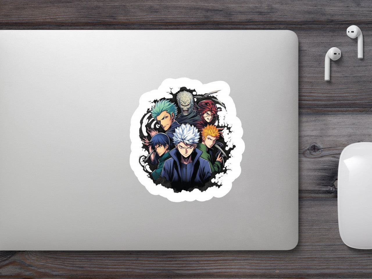 Set 5 bucati, Sticker decorativ, Jujutsu Kaisen, Rezistent la apa, NO9826, 6 cm, Multicolor