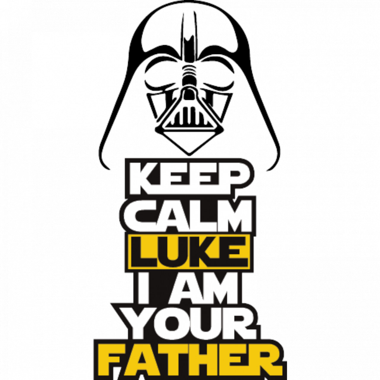 Set 5 bucati, Sticker decorativ, Keep calm luke I am your father Star Wars, Rezistent la apa, NO9839, 6 cm, Multicolor