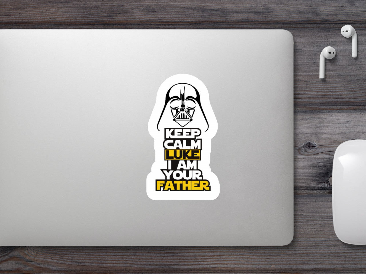 Set 5 bucati, Sticker decorativ, Keep calm luke I am your father Star Wars, Rezistent la apa, NO9839, 6 cm, Multicolor