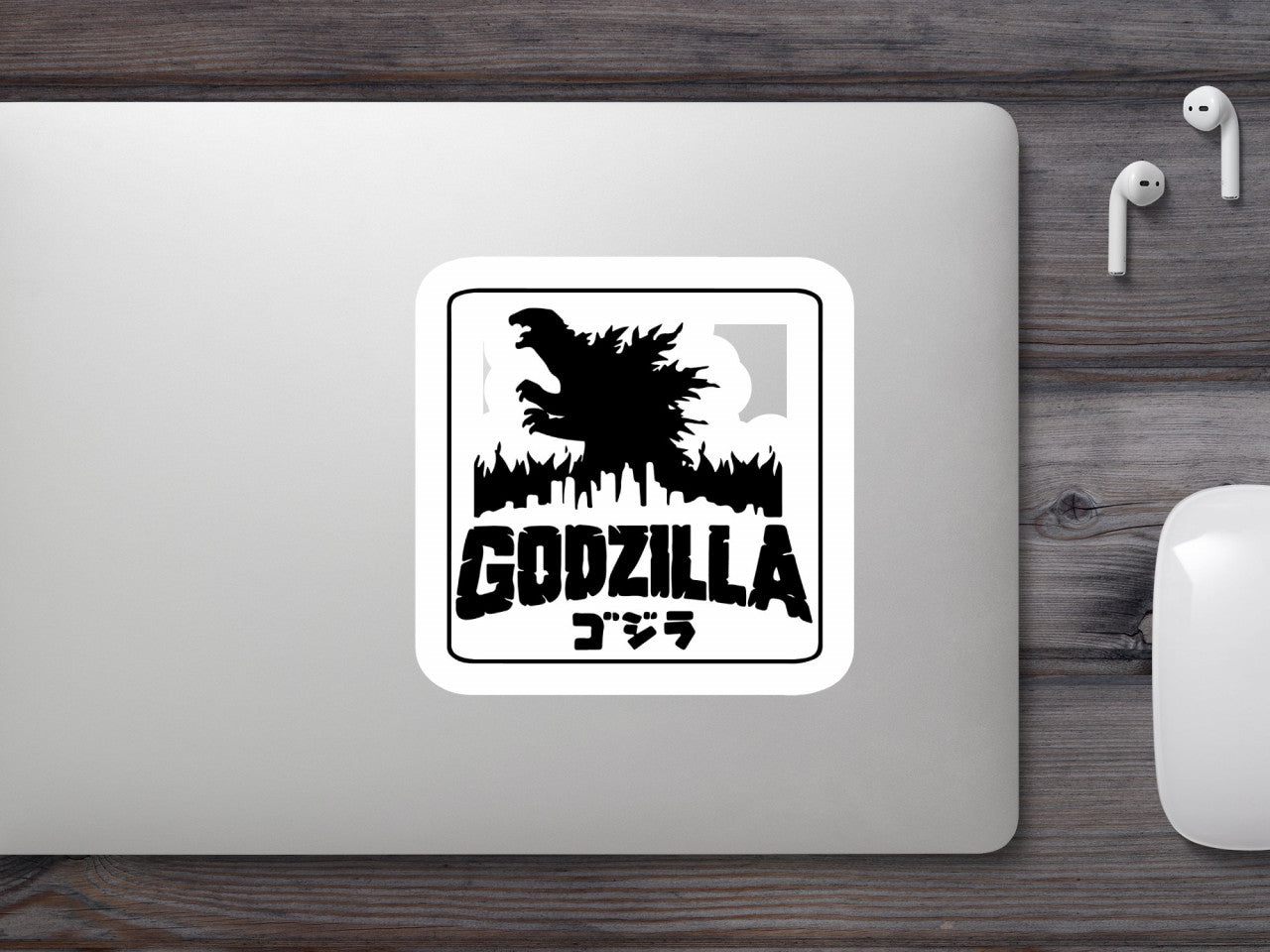 Set 5 bucati, Sticker decorativ, King of the Monsters Godzilla in flacari, Rezistent la apa, NO9849, 6 cm, Multicolor