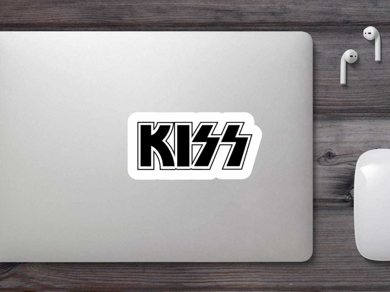 Set 5 bucati, Sticker decorativ, Kiss rock band 01, Rezistent la apa, NO9857, 6 cm, Multicolor