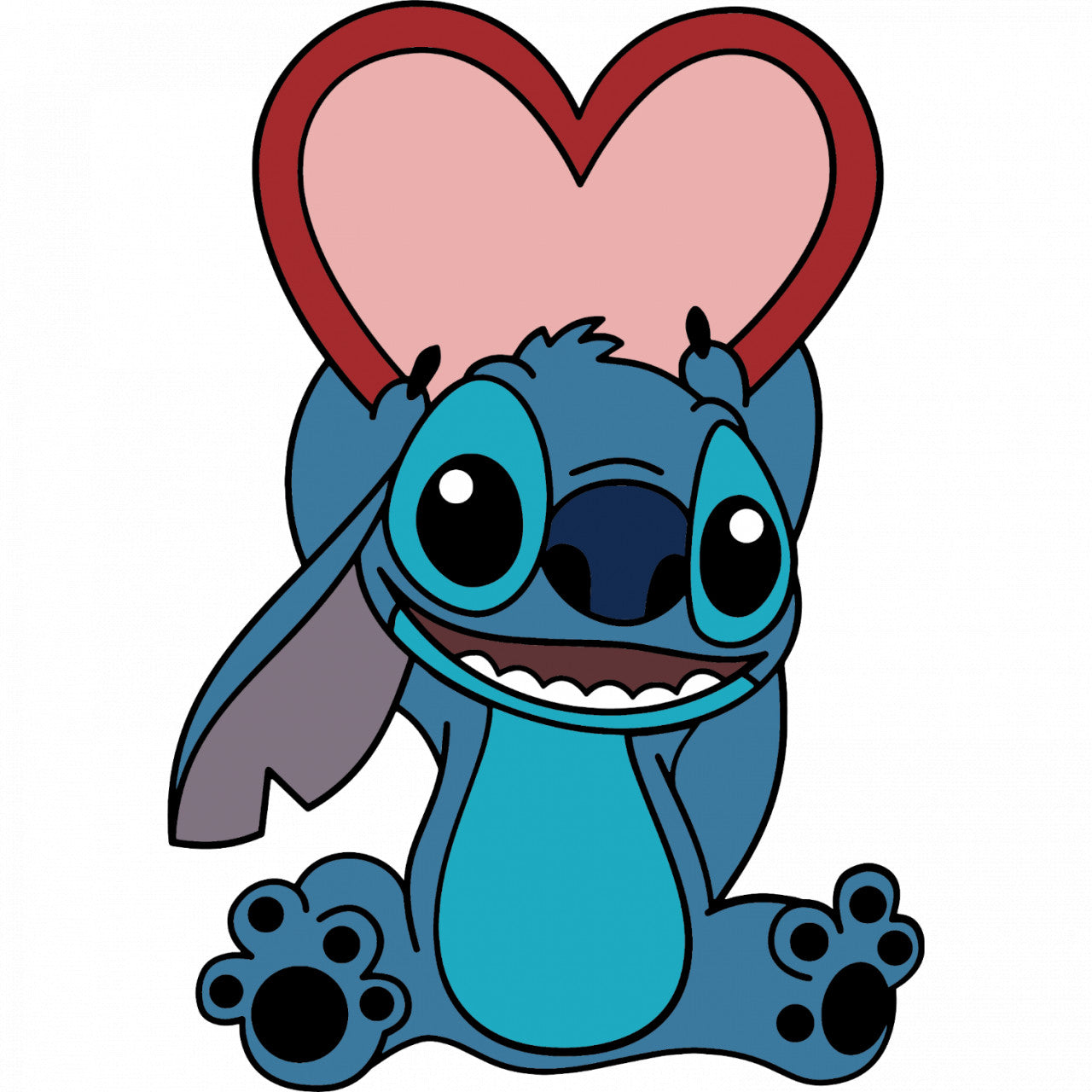 Set 5 bucati, Sticker decorativ, Lilo si Stitch indragostit, Rezistent la apa, NO9902, 6 cm, Multicolor