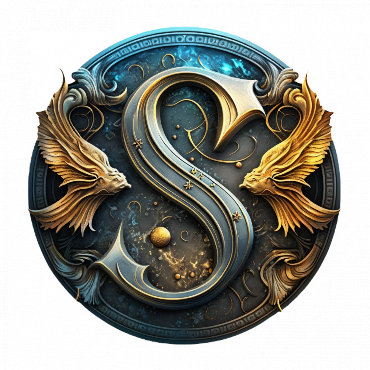 Set 5 bucati, Sticker decorativ, Litera zodiacala Pesti, Rezistent la apa, NO9912, 6 cm, Multicolor