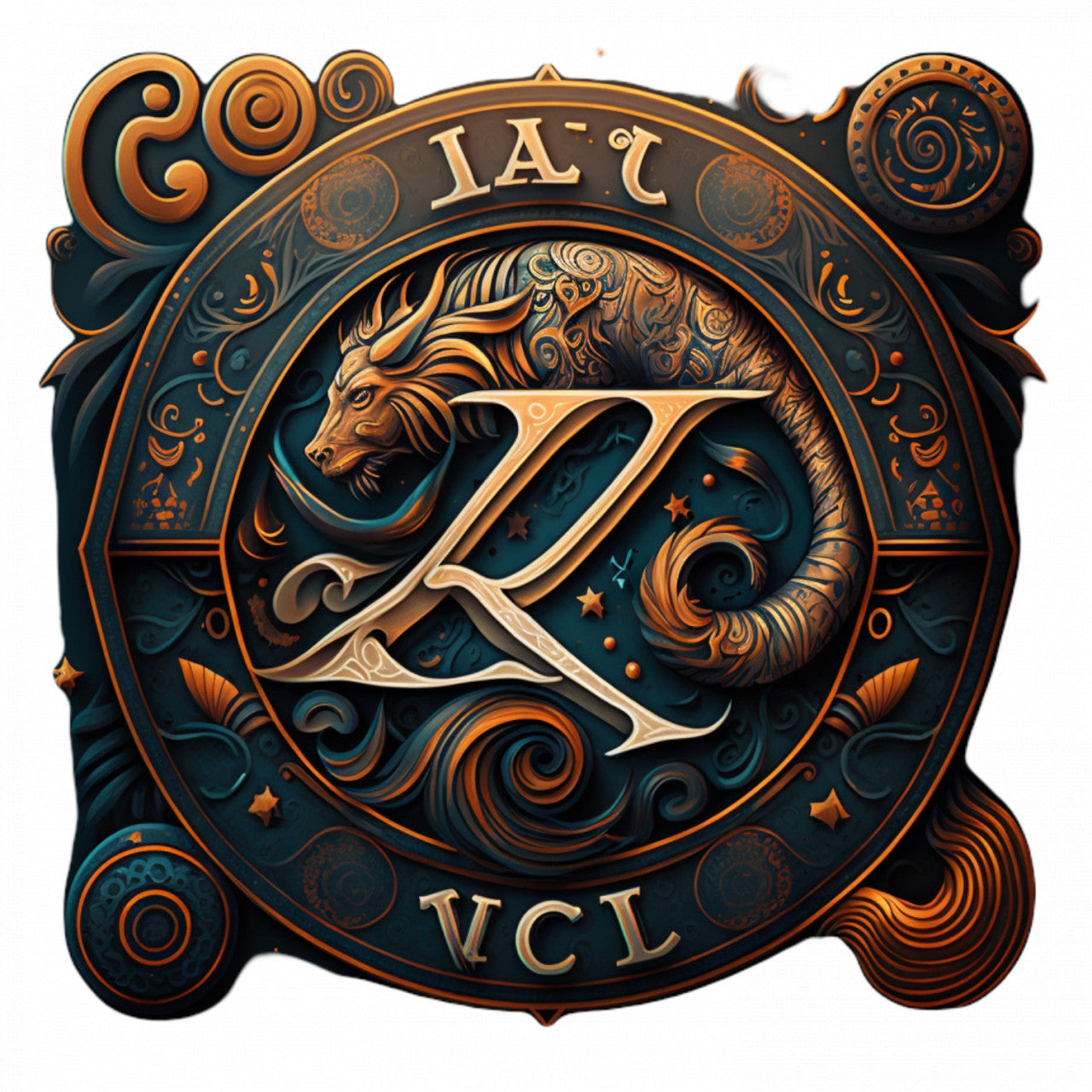 Set 5 bucati, Sticker decorativ, Litera zodiacala, Rezistent la apa, NO9913, 6 cm, Multicolor