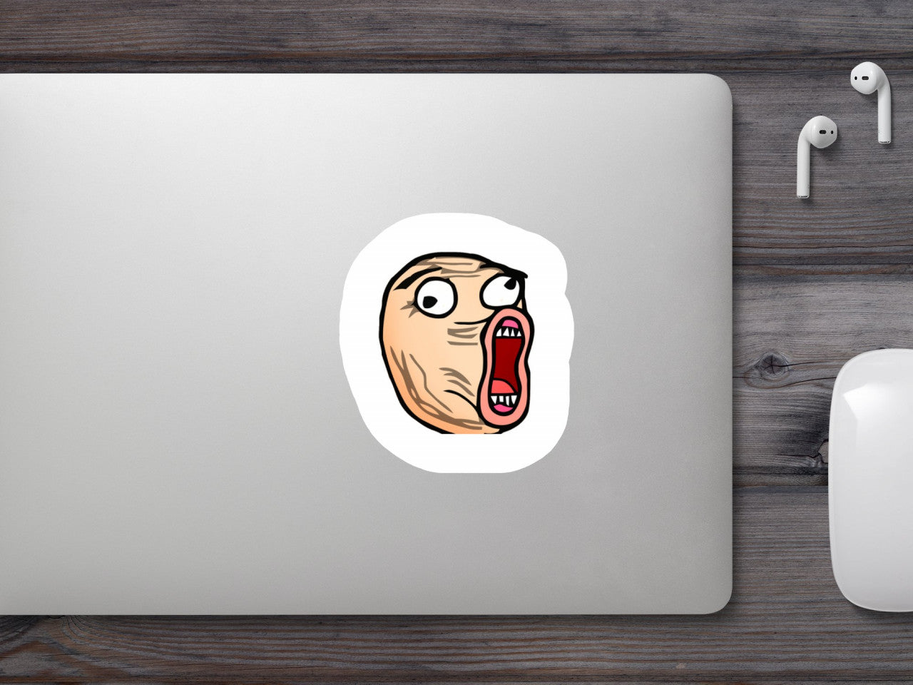 Set 5 bucati, Sticker decorativ, Lol expresie fata Meme, Rezistent la apa, NO9923, 6 cm, Multicolor