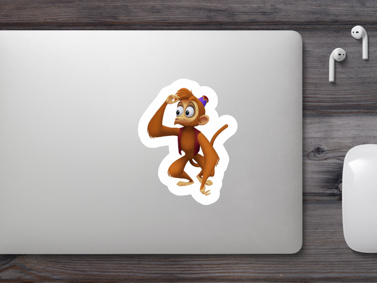 Set 5 bucati, Sticker decorativ, Maimuta Abu din Aladdin, Rezistent la apa, NO9961, 6 cm, Multicolor