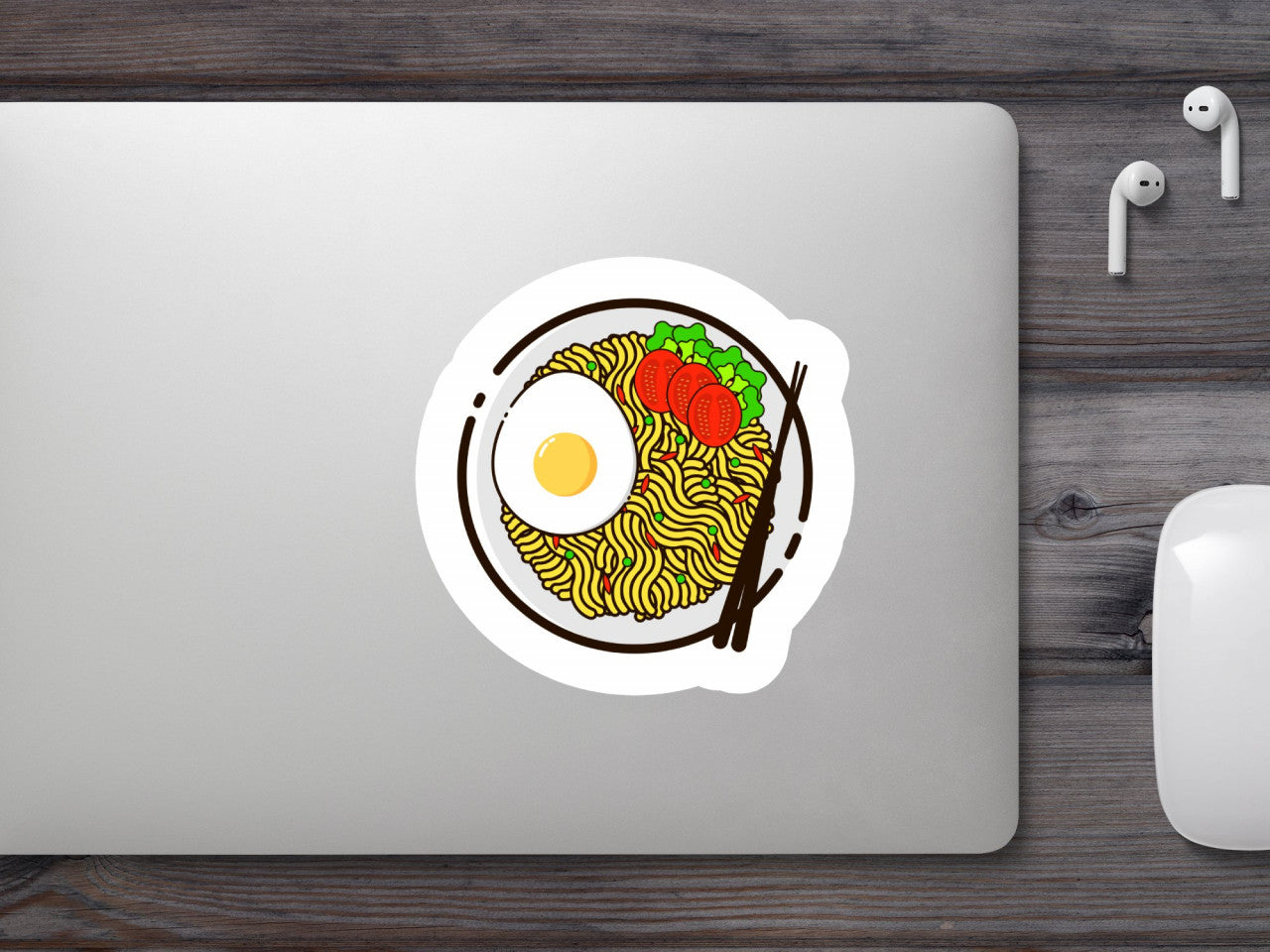 Set 5 bucati, Sticker decorativ, Mancare indoneziana, Rezistent la apa, NO9963, 6 cm, Multicolor