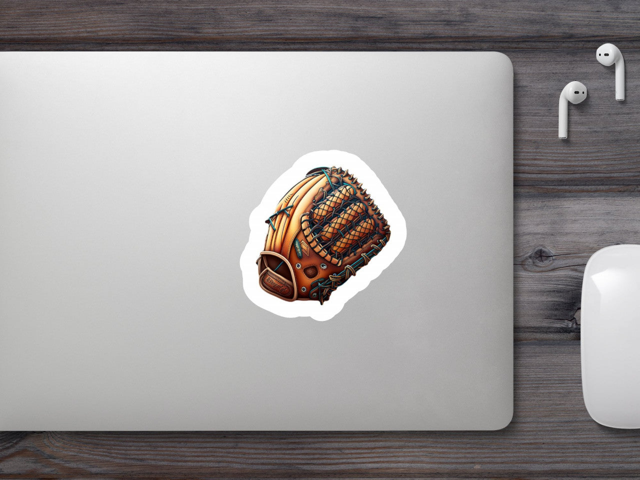 Set 5 bucati, Sticker decorativ, Manusa de baseball, Rezistent la apa, NO9973, 6 cm, Multicolor