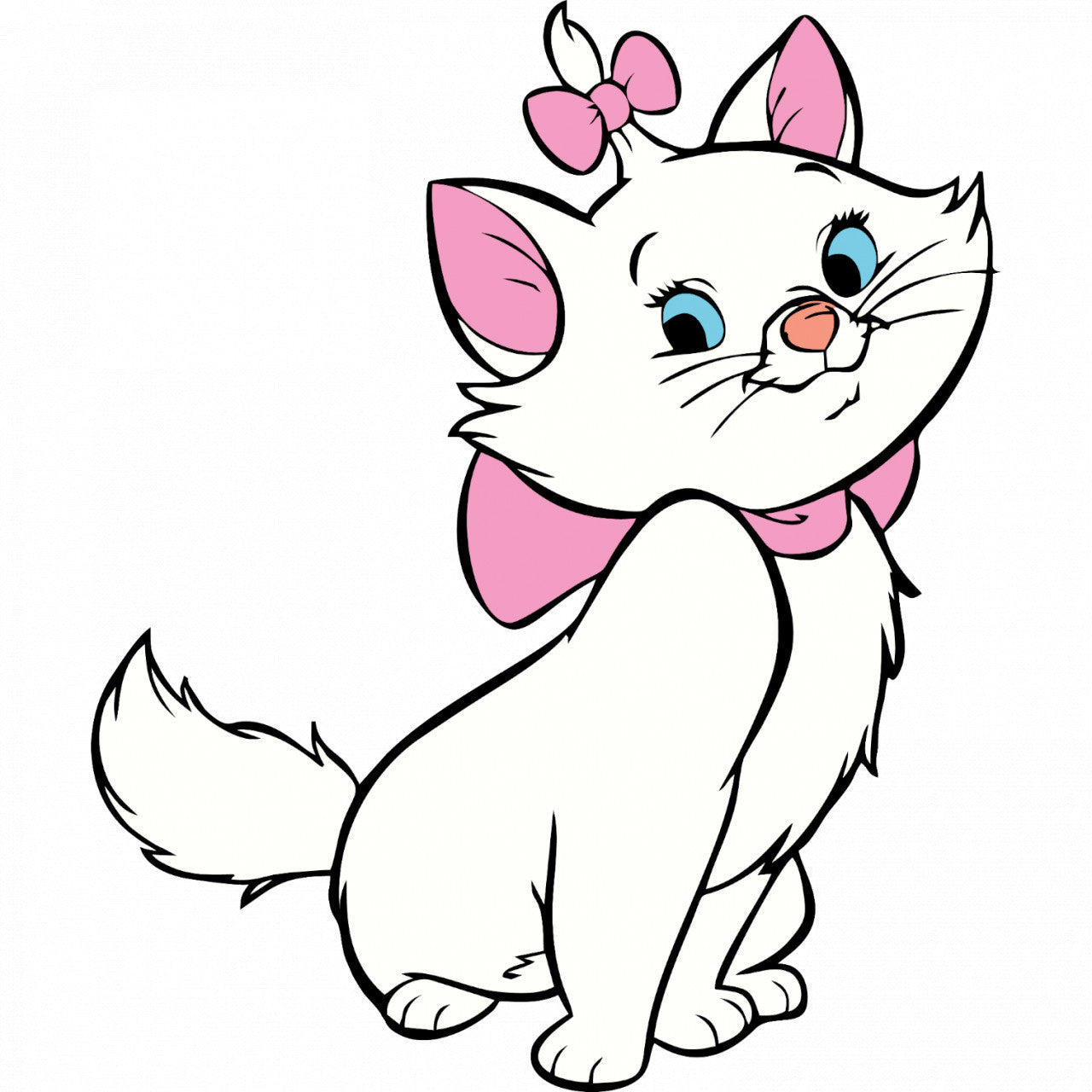 Set 5 bucati, Sticker decorativ, Marie Disney The Aristocats, Rezistent la apa, NO9980, 6 cm, Multicolor