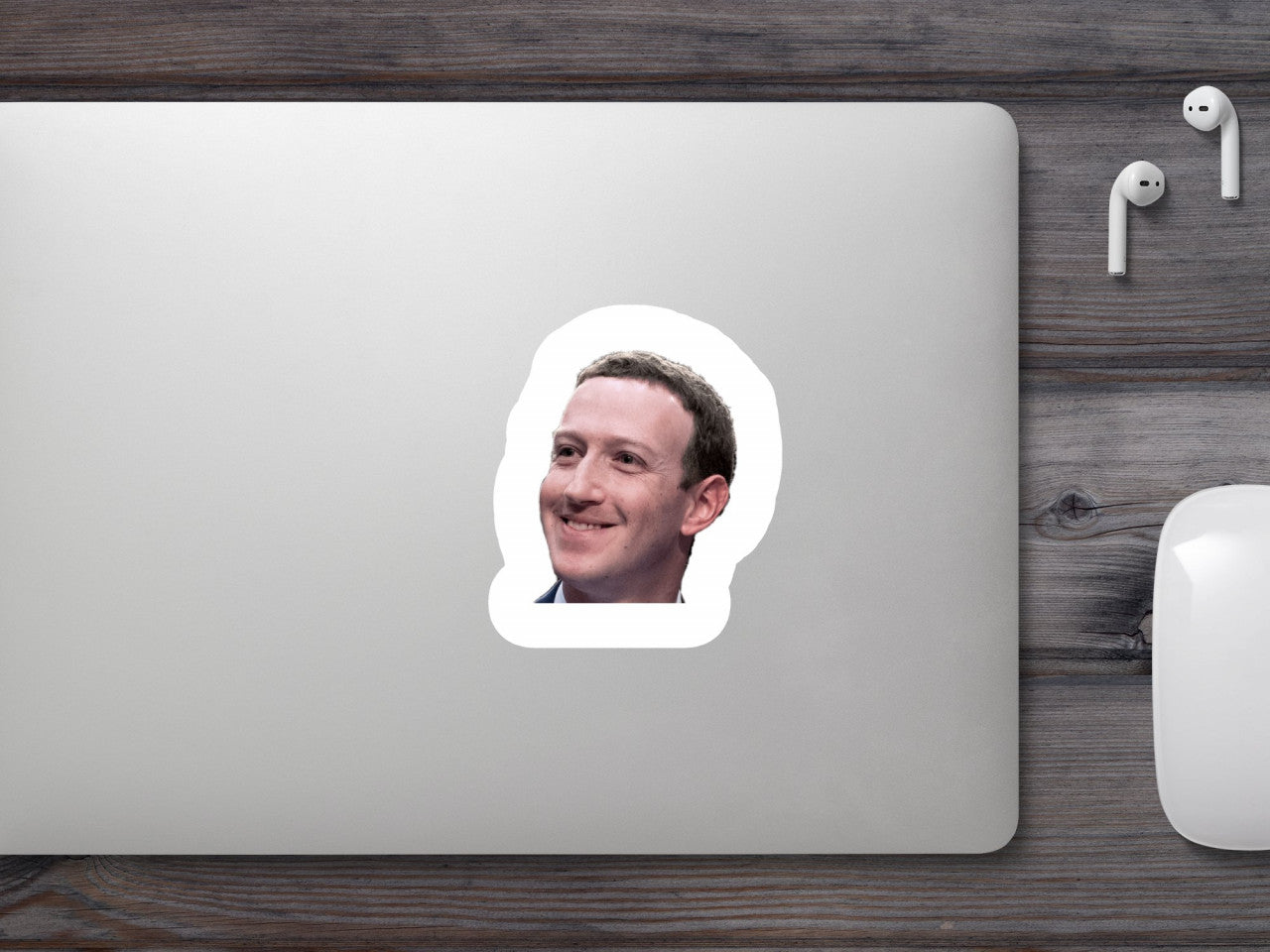 Set 5 bucati, Sticker decorativ, Mark Zuckerberg Meme, Rezistent la apa, NO9983, 6 cm, Multicolor