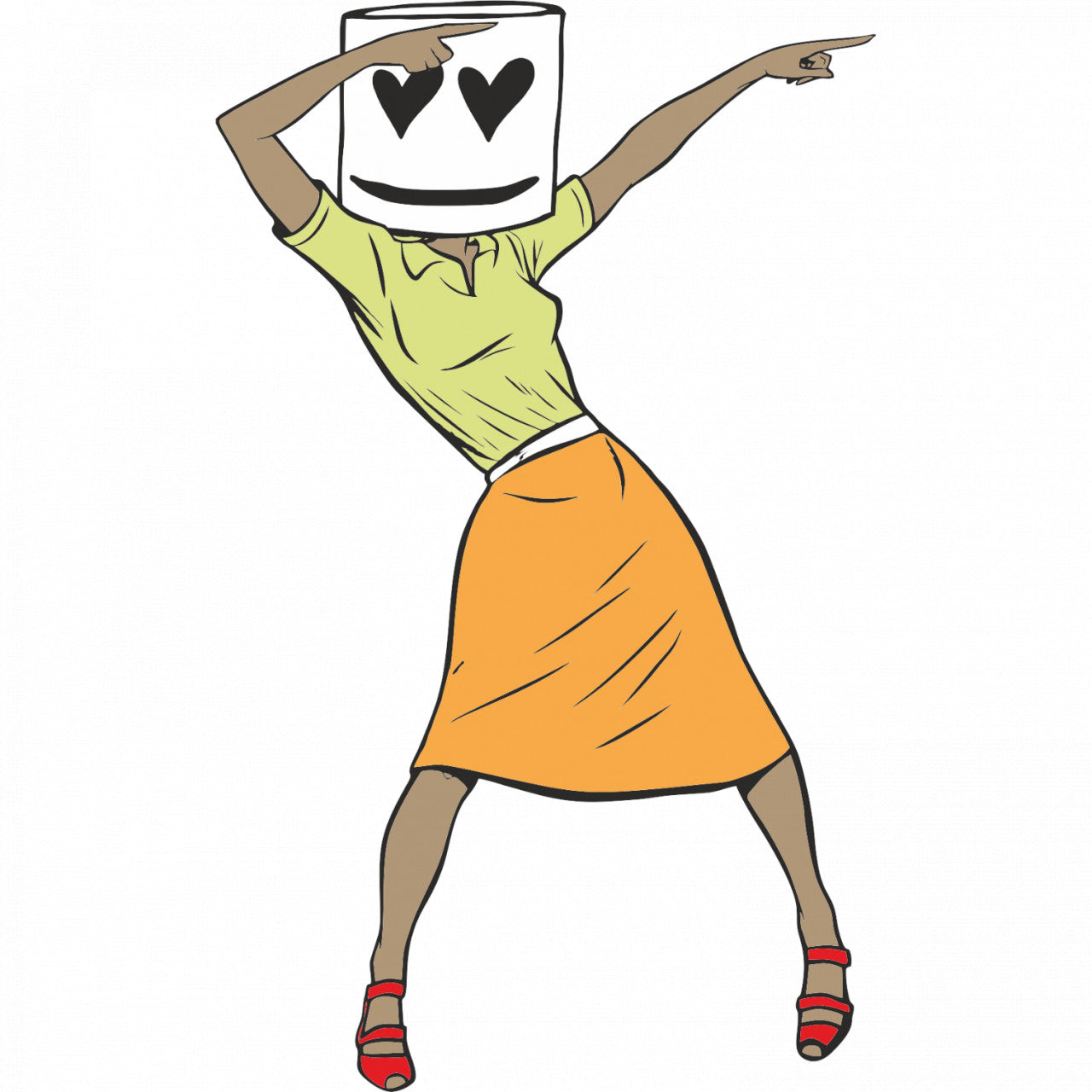 Set 5 bucati, Sticker decorativ, Marshmello cu fusta, Rezistent la apa, NO9985, 6 cm, Multicolor