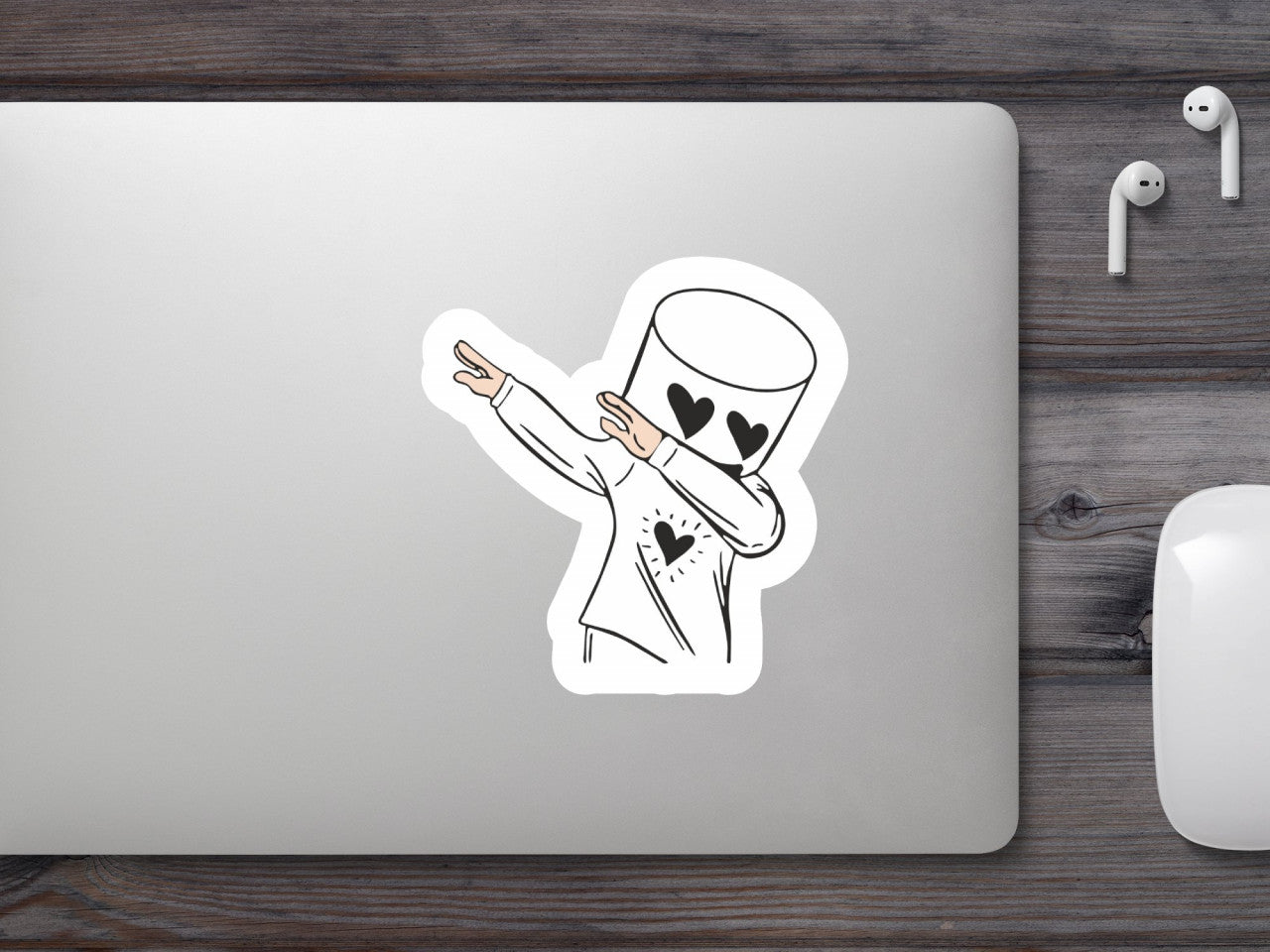 Set 5 bucati, Sticker decorativ, Marshmello dans, Rezistent la apa, NO9987, 6 cm, Multicolor