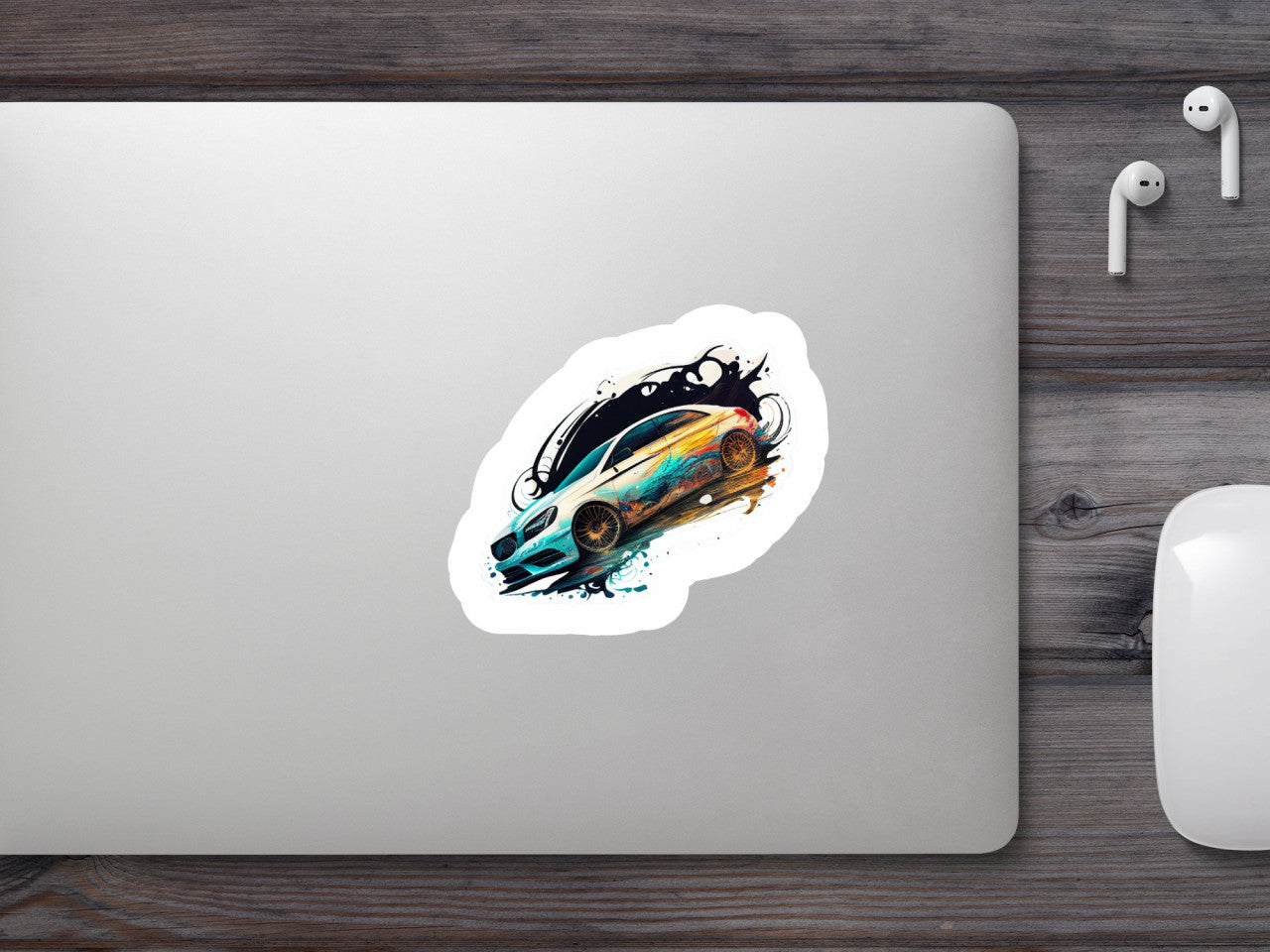 Set 5 bucati, Sticker decorativ, Masina fulger, Rezistent la apa, NO10011, 6 cm, Multicolor