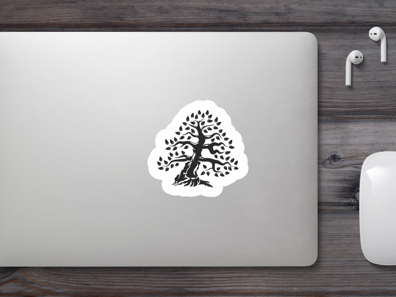 Set 5 bucati, Sticker decorativ, Maslin cu radacini, Rezistent la apa, NO10014, 6 cm, Multicolor