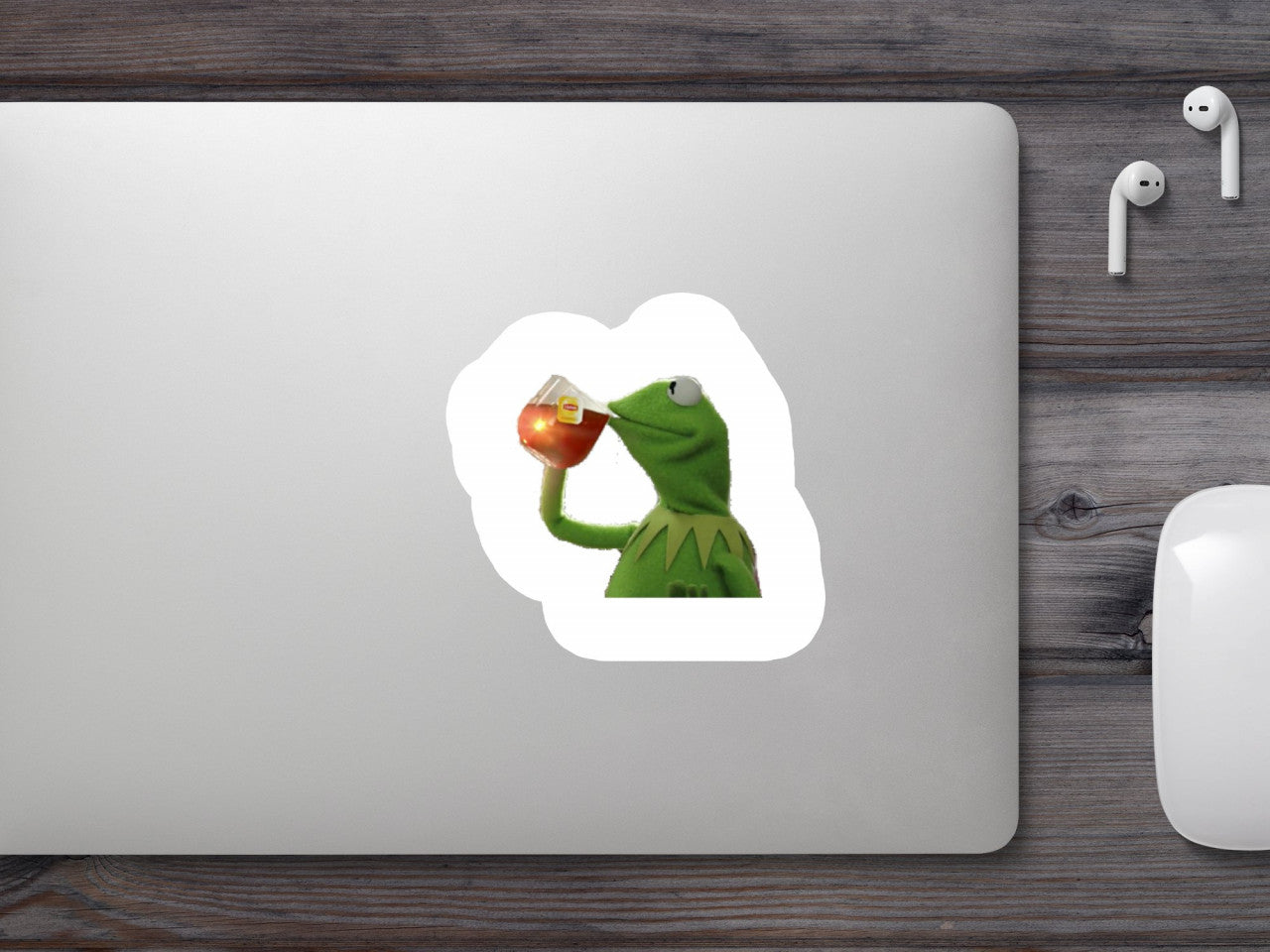 Set 5 bucati, Sticker decorativ, Meme Kermit the Frog, Rezistent la apa, NO10035, 6 cm, Multicolor