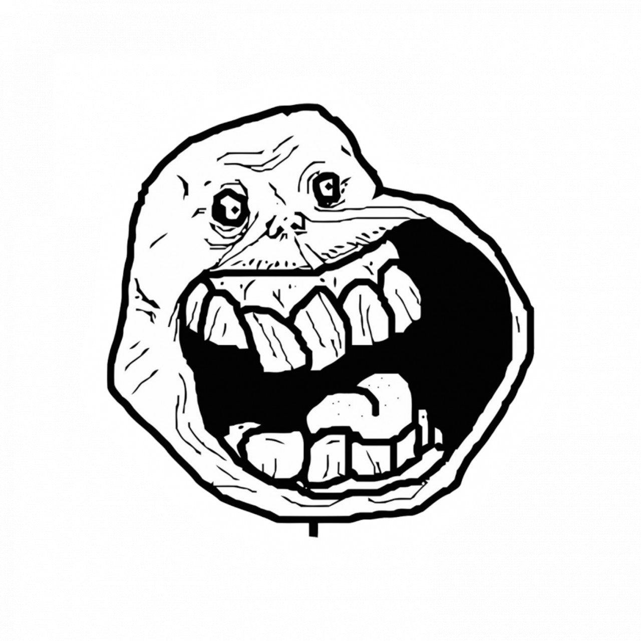 Set 5 bucati, Sticker decorativ, Meme Raset de Troll, Rezistent la apa, NO10057, 6 cm, Multicolor