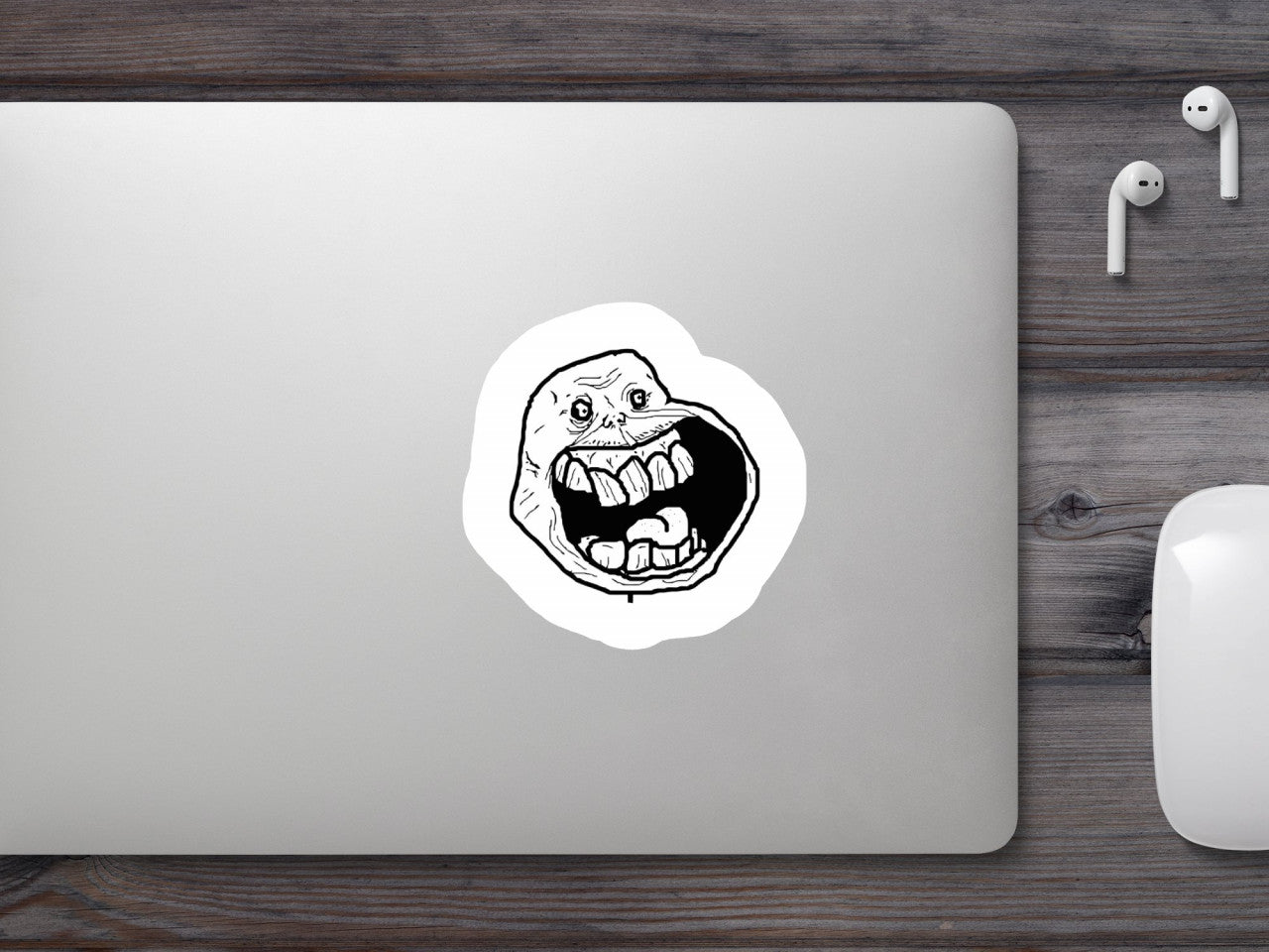 Set 5 bucati, Sticker decorativ, Meme Raset de Troll, Rezistent la apa, NO10057, 6 cm, Multicolor