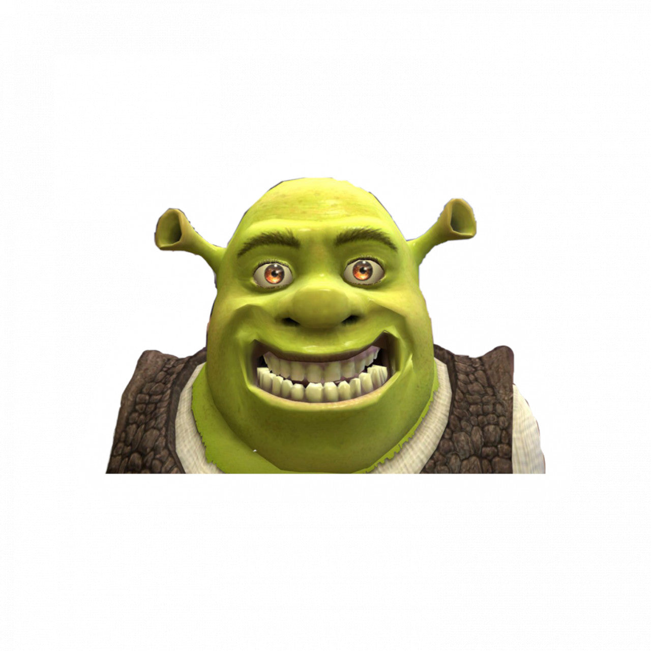 Set 5 bucati, Sticker decorativ, Meme Shrek Zmabet larg, Rezistent la apa, NO10060, 6 cm, Multicolor