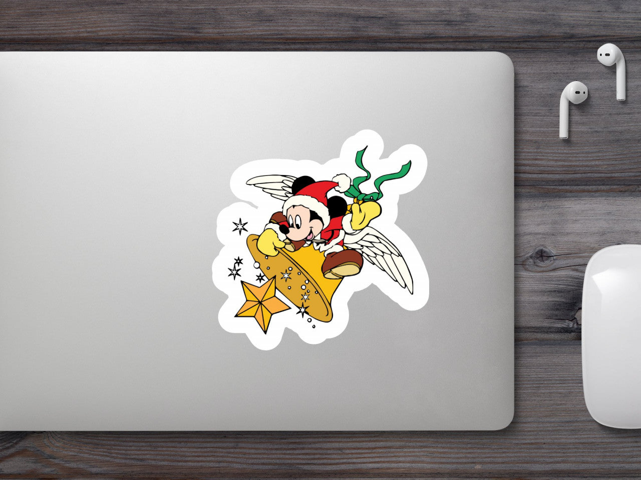 Set 5 bucati, Sticker decorativ, Mickey Mouse cu aripi, Rezistent la apa, NO8100, 6 cm, Multicolor