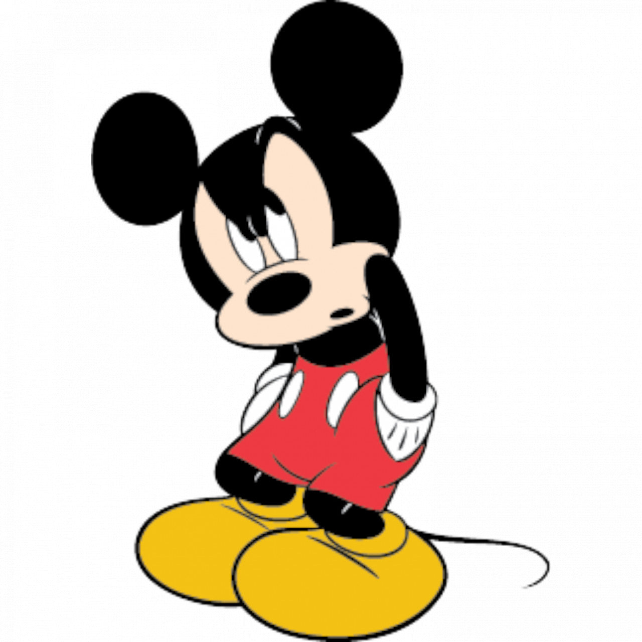 Set 5 bucati, Sticker decorativ, Mickey Mouse este suparat, Rezistent la apa, NO8107, 6 cm, Multicolor