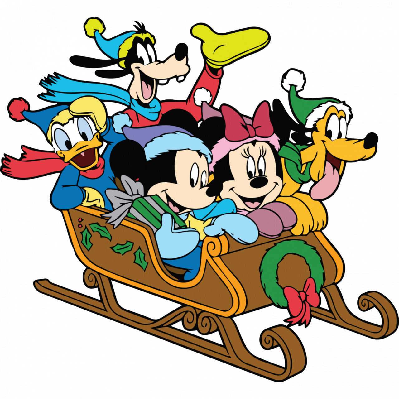 Set 5 bucati, Sticker decorativ, Mickey Mouse si prietenii lui, Rezistent la apa, NO8118, 6 cm, Multicolor