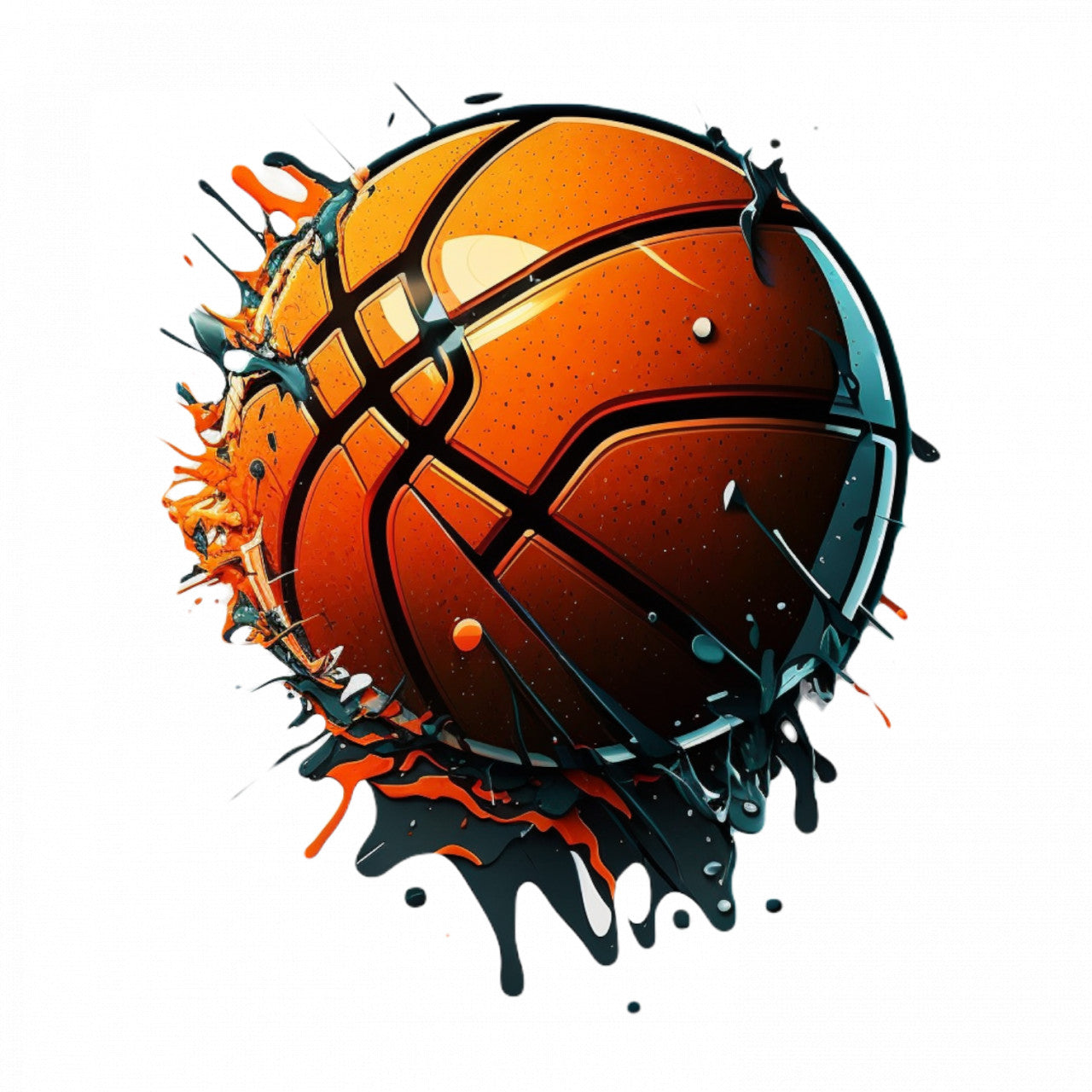 Set 5 bucati, Sticker decorativ, Minge de baschet, Rezistent la apa, NO8137, 6 cm, Multicolor