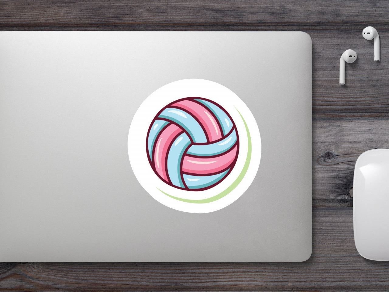 Set 5 bucati, Sticker decorativ, Minge pentru volei, Rezistent la apa, NO8143, 6 cm, Multicolor