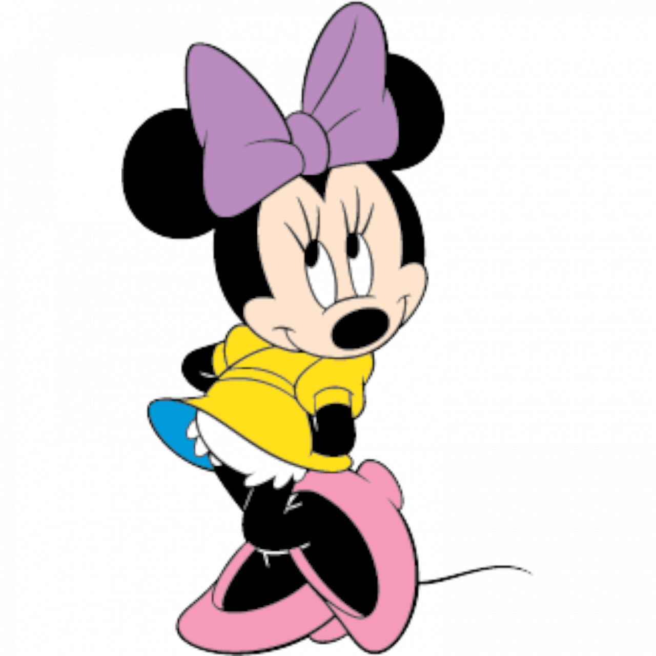 Set 5 bucati, Sticker decorativ, Minnie cu fundita in cap, Rezistent la apa, NO8145, 6 cm, Multicolor