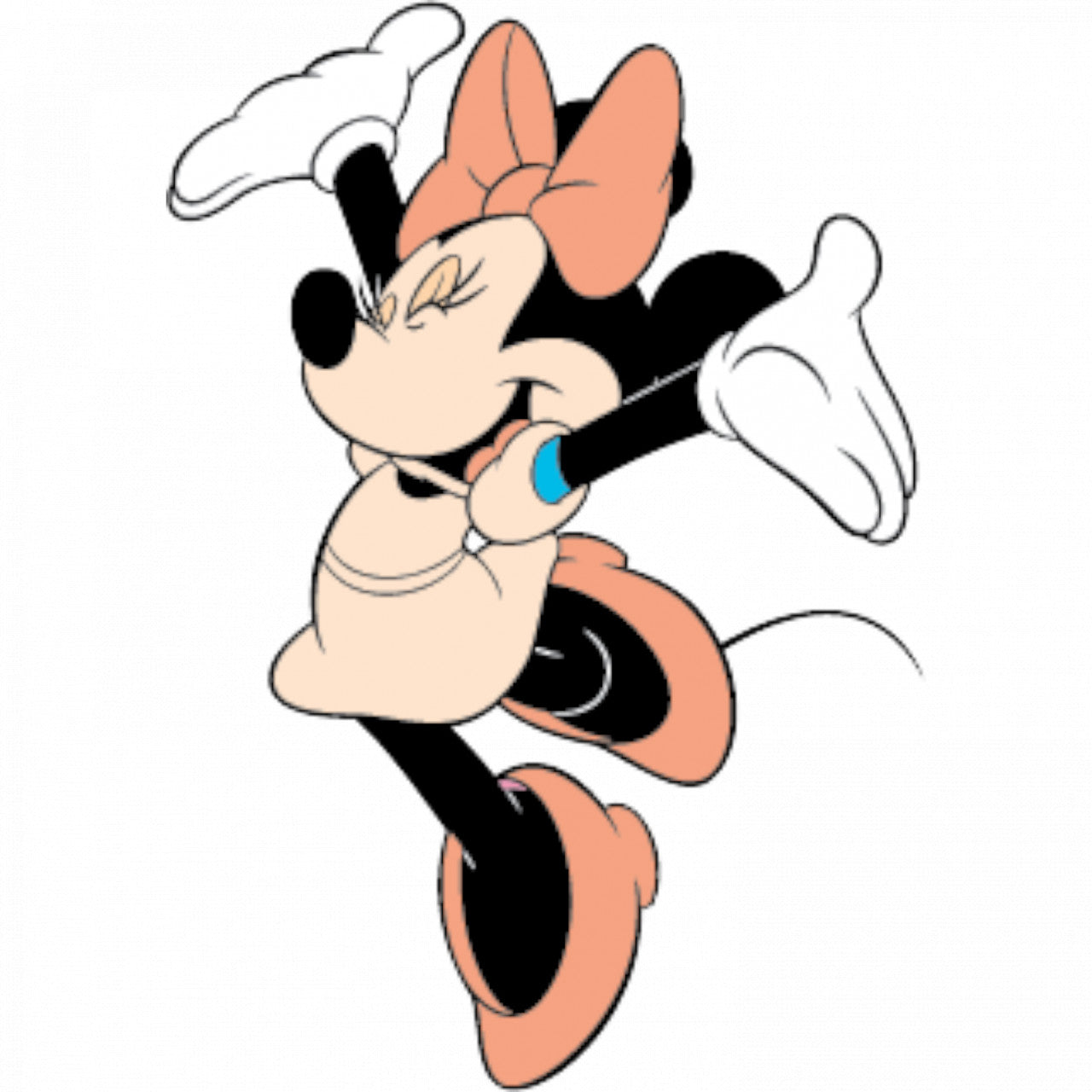 Set 5 bucati, Sticker decorativ, Minnie imbracata de gala, Rezistent la apa, NO8146, 6 cm, Multicolor