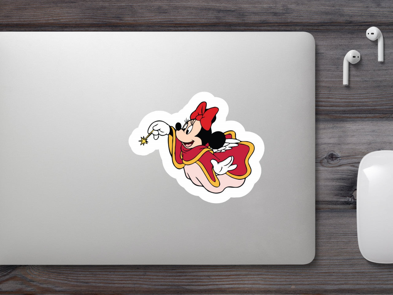 Set 5 bucati, Sticker decorativ, Minnie Mouse face minuni, Rezistent la apa, NO8151, 6 cm, Multicolor