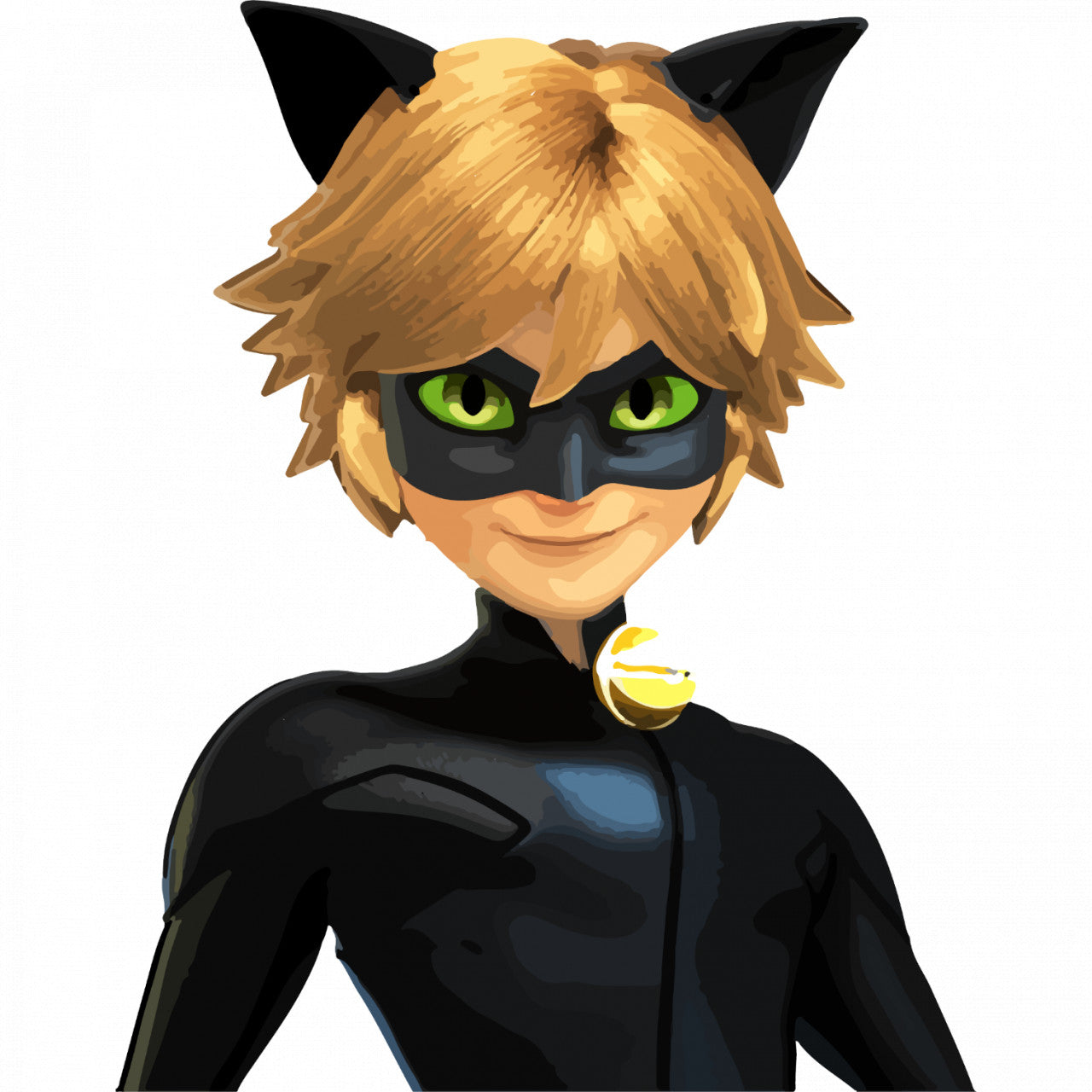 Set 5 bucati, Sticker decorativ, Miraculous Cat Noir, Rezistent la apa, NO8158, 6 cm, Multicolor