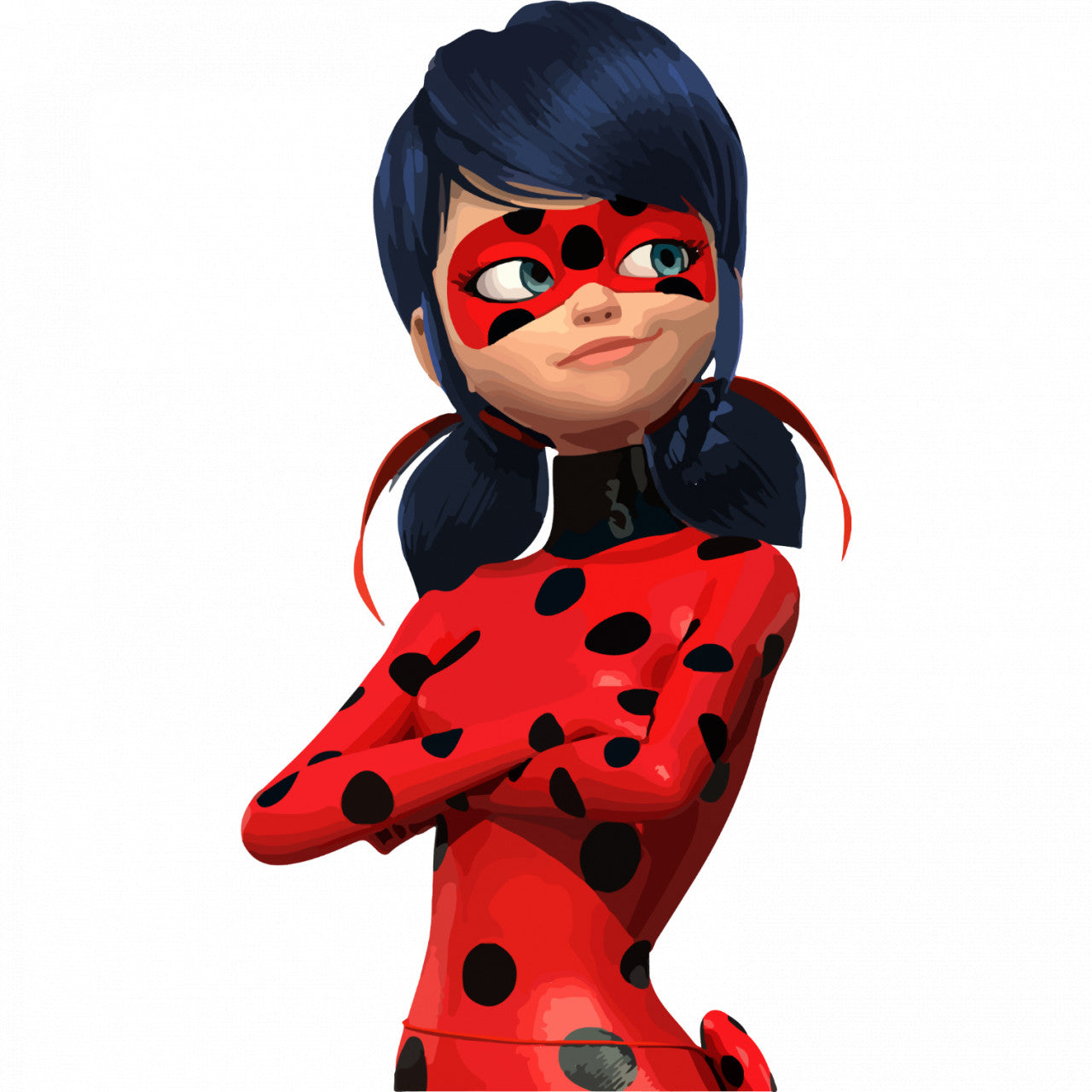 Set 5 bucati, Sticker decorativ, Miraculous Ladybug ganditoare , Rezistent la apa, NO8161, 6 cm, Multicolor