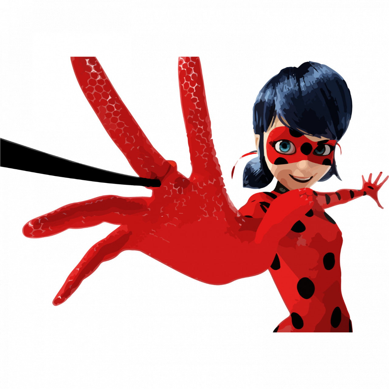 Set 5 bucati, Sticker decorativ, Miraculous Ladybug luptand, Rezistent la apa, NO8166, 6 cm, Multicolor