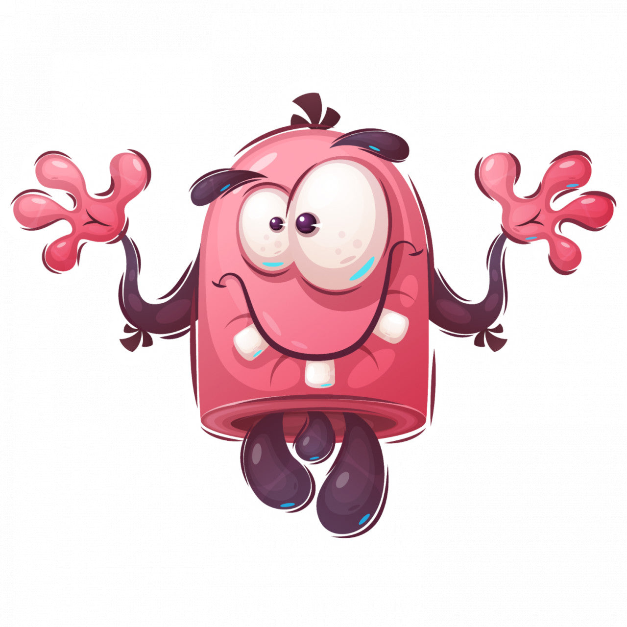 Set 5 bucati, Sticker decorativ, Monstru frumos, Rezistent la apa, NO8179, 6 cm, Multicolor