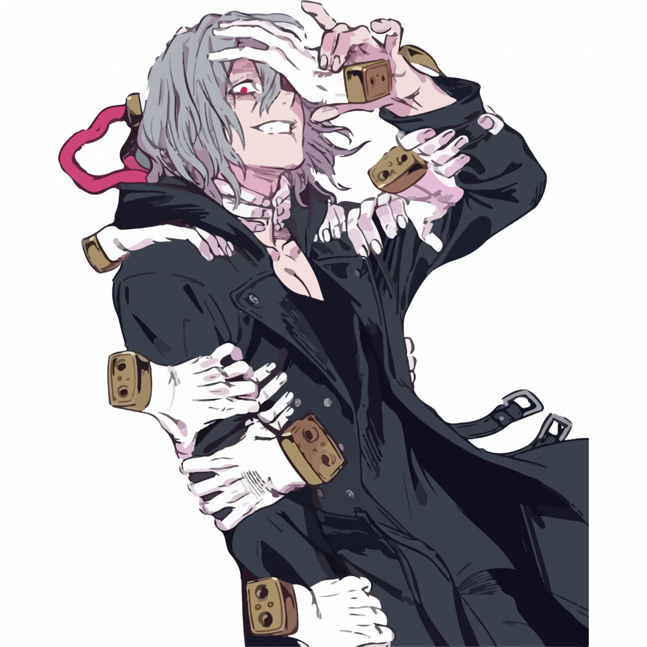 Set 5 bucati, Sticker decorativ, My Hero Academia Tomura Shigaraki anime, Rezistent la apa, NO8221, 6 cm, Multicolor