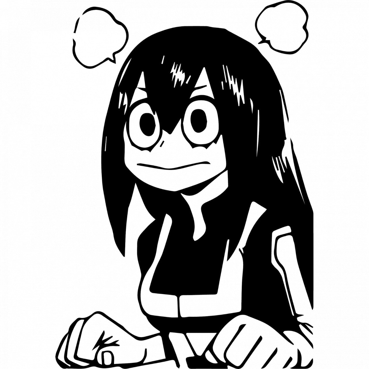 Set 5 bucati, Sticker decorativ, My Hero Academia Tsuyu Asui anime, Rezistent la apa, NO8222, 6 cm, Multicolor