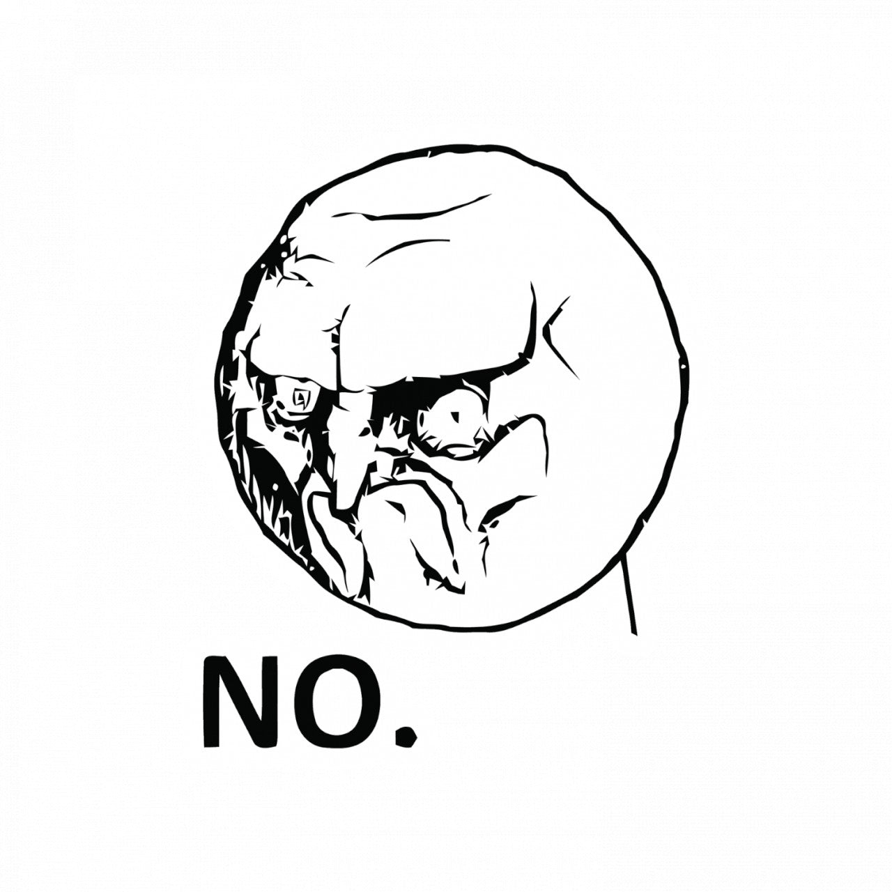 Set 5 bucati, Sticker decorativ, NO Troll suparat Meme, Rezistent la apa, NO8256, 6 cm, Multicolor