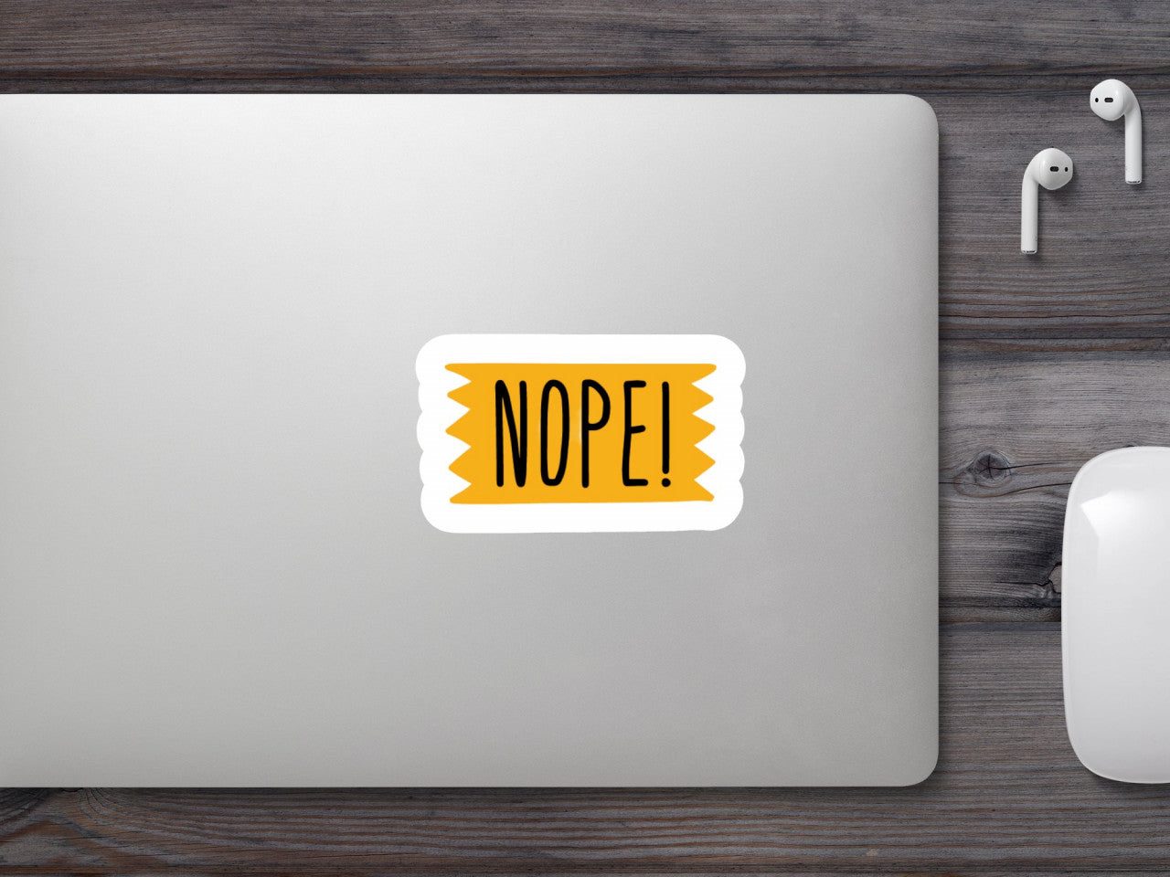 Set 5 bucati, Sticker decorativ, NOPE!, Rezistent la apa, NO8261, 6 cm, Multicolor
