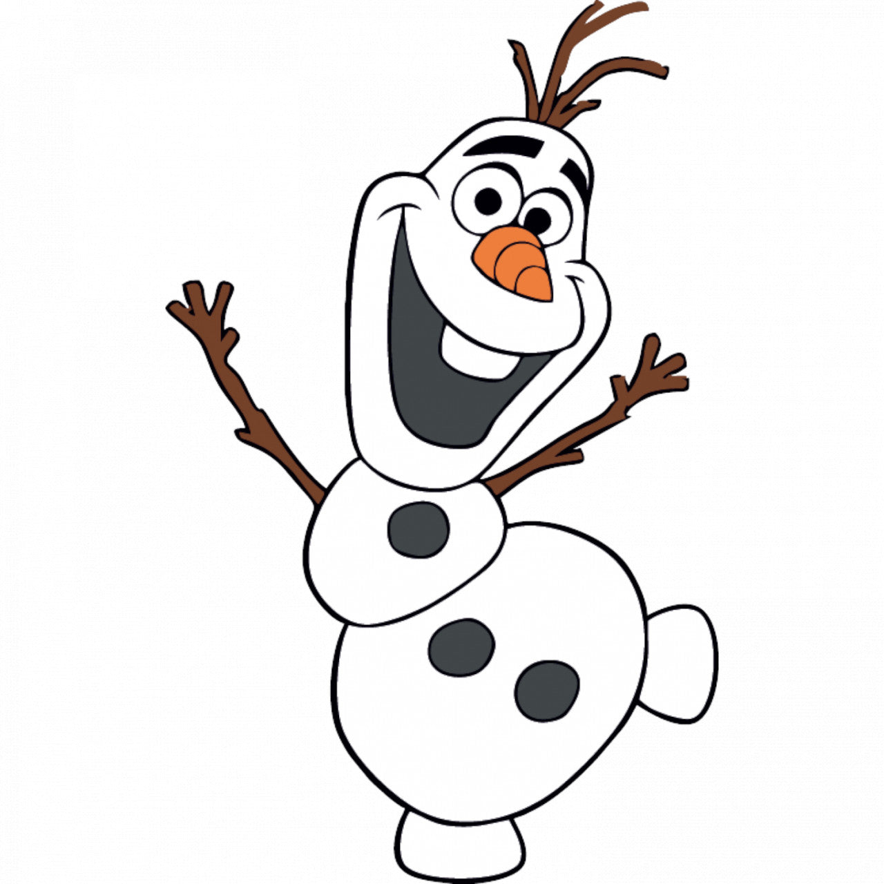 Set 5 bucati, Sticker decorativ, Olaf Frozen, Rezistent la apa, NO8277, 6 cm, Multicolor