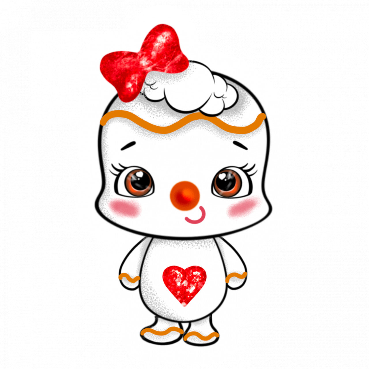 Set 5 bucati, Sticker decorativ, Omulet de zapada pufos, Rezistent la apa, NO10075, 6 cm, Multicolor